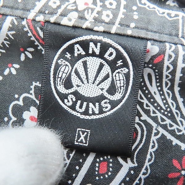 実際に弊社で買取させて頂いたAND SUNS/アンドサンズ  ペイズリー柄 長袖シャツ/Ⅹの画像 2枚目