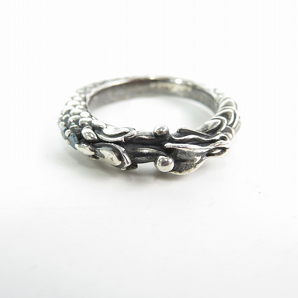 実際に弊社で買取させて頂いたBloody Mary/ブラッディーマリー 青龍 シルバーリング w/ブルーダイヤモンド 11号の画像 1枚目