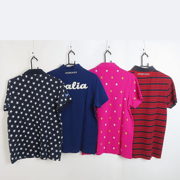 実際に弊社で買取させて頂いたHYDROGEN/ハイドロゲン 半袖 ポロシャツ ダークネイビー系/ネイビー/ピンク/レッド 4点セットの画像 1枚目