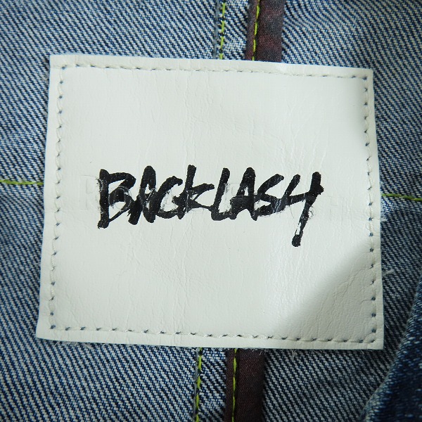 実際に弊社で買取させて頂いたISAMUKATAYAMA BACKLASH/バックラッシュ ロイヤルフラッシュ別注 THE COVERS デニムジャケット RF-D12/Sの画像 2枚目