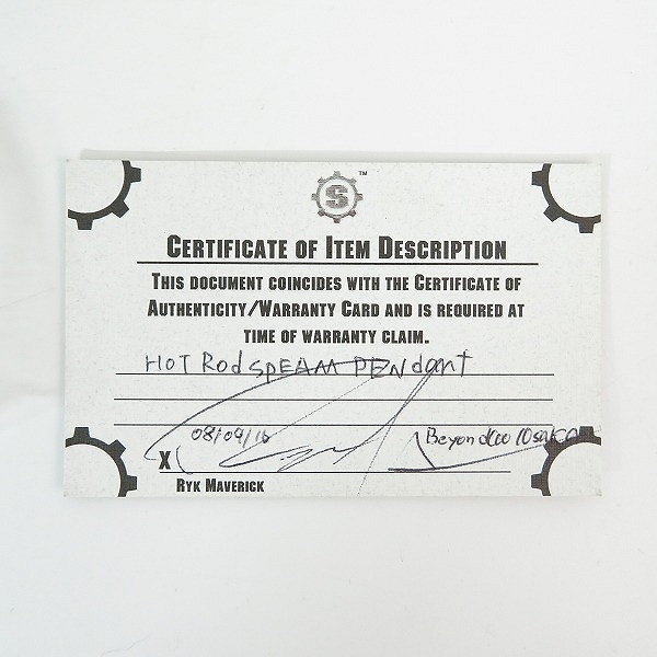 実際に弊社で買取させて頂いた【ギャラ付き】STARLINGEAR/スターリンギア ホットロッドスパーム ペンダントの画像 9枚目