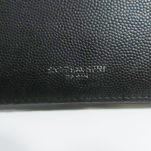 実際に弊社で買取させて頂いたSAINT LAURENT PARIS/サンローラン 二つ折り 長財布 ブラックの画像 5枚目