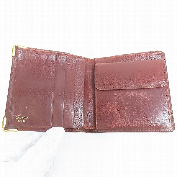 実際に弊社で買取させて頂いたCartier/カルティエ マストライン レザー 二つ折り 財布/ウォレットの画像 4枚目
