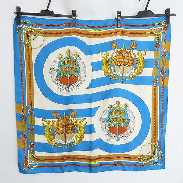 実際に弊社で買取させて頂いたHERMES/エルメス カレ90 CHATEAUX D'ARRIERE 艫飾り スカーフ