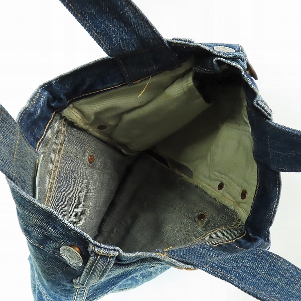 実際に弊社で買取させて頂いたSUGAR CANE/シュガーケーン 14.25オンスデニム 1947モデル ハードウォッシュ 2WAY ショルダー トートバッグの画像 3枚目