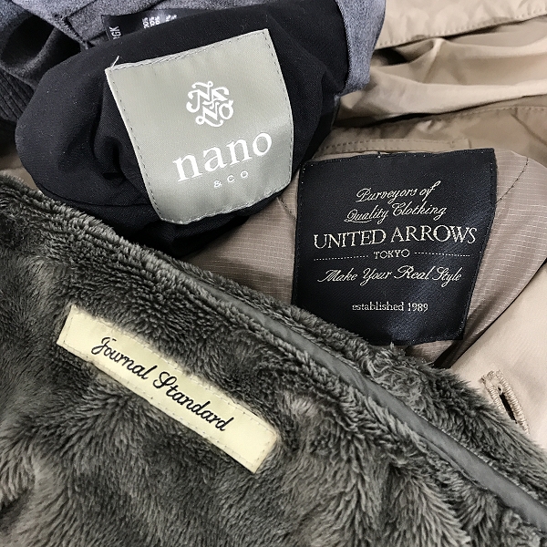 実際に弊社で買取させて頂いた【おまとめ】ユナイテッドアローズ/ジャーナルスタンダード/ナノユニバース 他 コート/ジャケット/ブルゾン 等