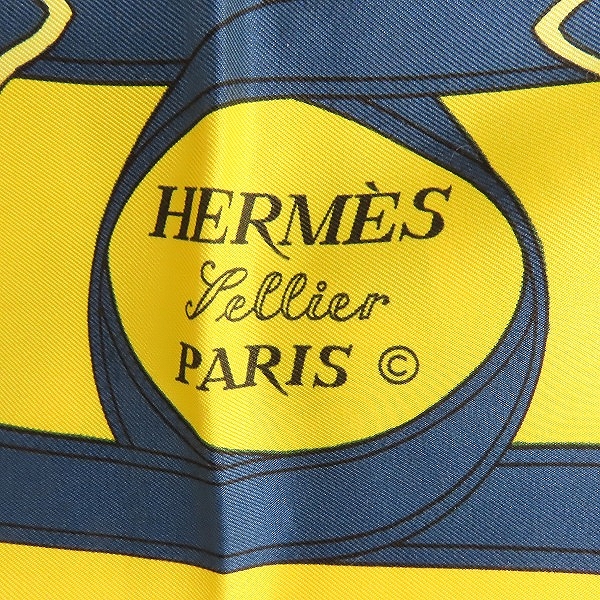 実際に弊社で買取させて頂いたHERMES/エルメス カレ90 FELLIER 黄金の拍車 スカーフの画像 2枚目