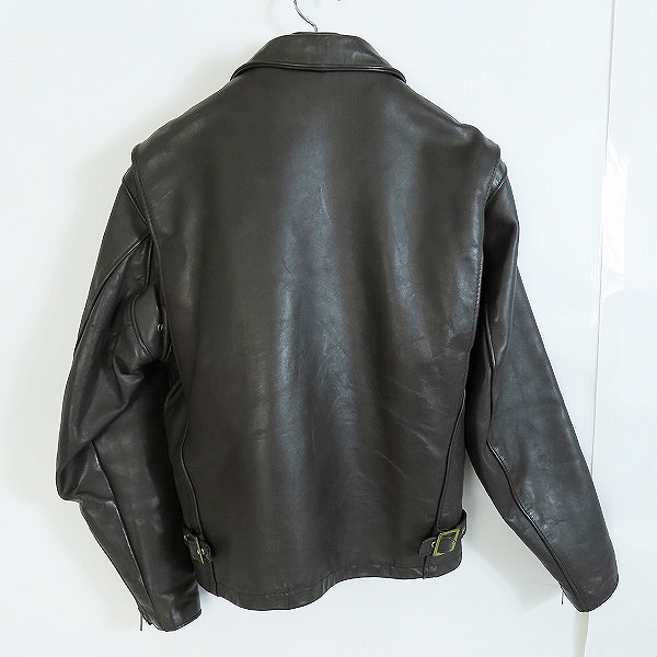 実際に弊社で買取させて頂いたSchott/ショット 襟付き シングルライダース/レザージャケット ライナー付き Lot.642/40の画像 1枚目