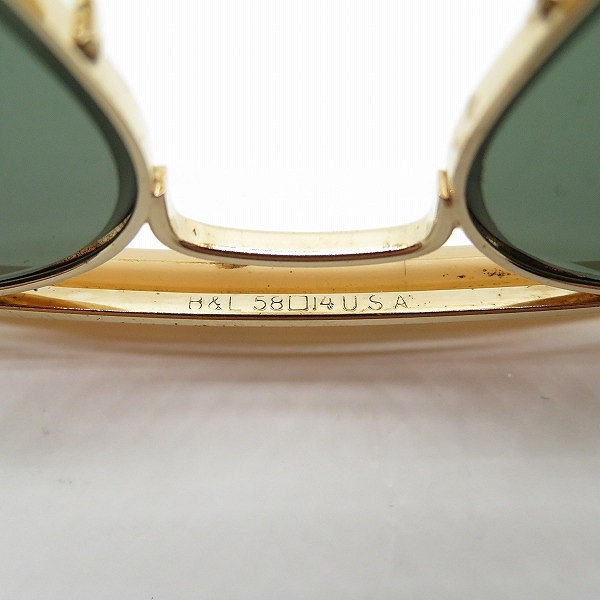 実際に弊社で買取させて頂いたRay-Ban/レイバン B&L/ボシュロム社製 ティアドロップ型 アイウェア/サングラス ゴールドの画像 6枚目