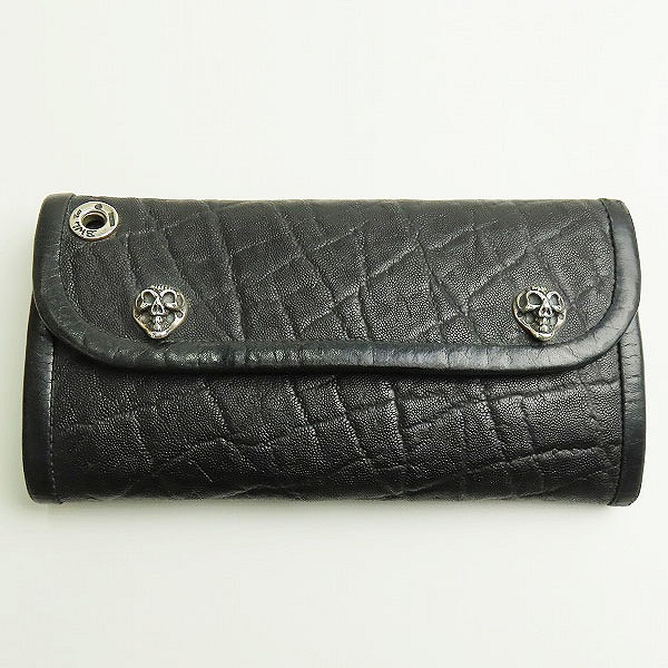 実際に弊社で買取させて頂いたBWL/BILL WALL LEATHER/ビルウォールレザー スカルボタン 長財布/ロングウォレット 
