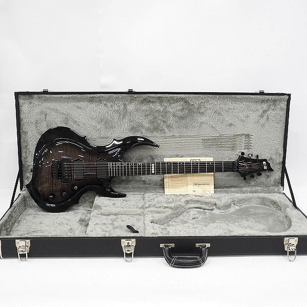 実際に弊社で買取させて頂いた★ESP/イーエスピー E-II FRX FM See Thru Black Sunburst 変形エレキギター ENG搭載 ハードケース付き