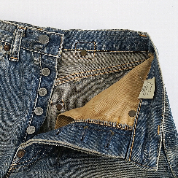 実際に弊社で買取させて頂いたLEVI'S/リーバイス 1937年 501XX 復刻 片面BIG E 均等V ボタンフライ フラットボタン デニムパンツ 37501/W32の画像 2枚目