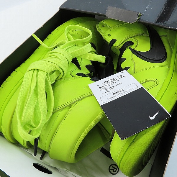 実際に弊社で買取させて頂いたNIKE×AMBUSH/ナイキ×アンブッシュ DUNK HIGH FLASH LIME/ダンク ハイ フラッシュ ライム CU7544-300/28の画像 7枚目