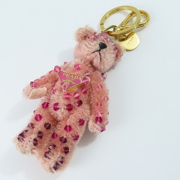 実際に弊社で買取させて頂いたPRADA/プラダ 三角ロゴプレート/ベア人形 キーリング