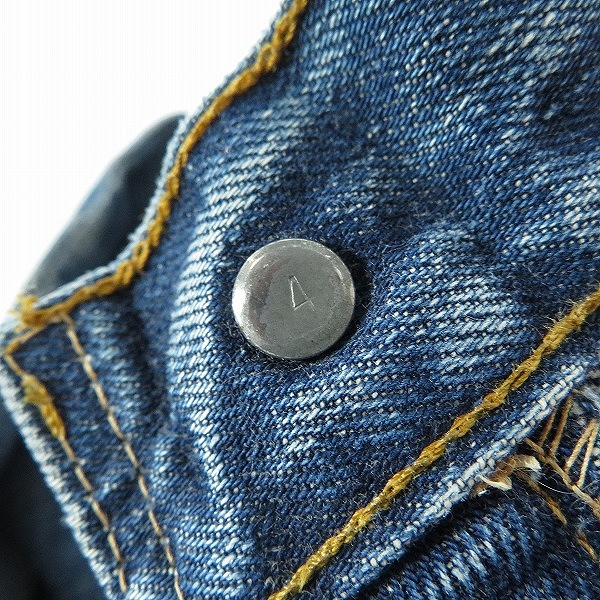 実際に弊社で買取させて頂いたリーバイス 505 0217 刻印4 フロント並行ステッチ 42TALON ビッグE バックポケット裏シングル 赤タブ不均等 ヴィンテージ/W30の画像 4枚目