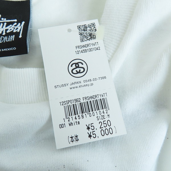 実際に弊社で買取させて頂いた【未使用】STUSSY/ステューシー ワールドツアー スプレー調 プリントTシャツ 半袖カットソー ホワイト Mの画像 7枚目