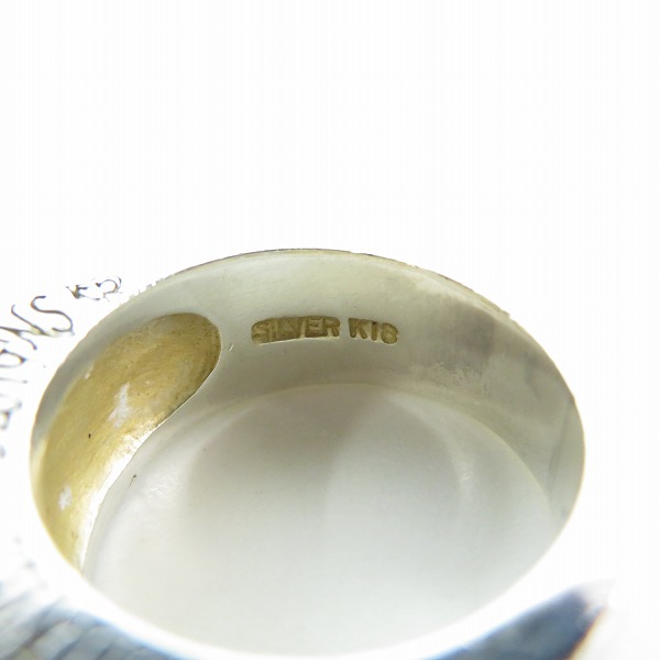 実際に弊社で買取させて頂いたTHIRTEEN DESIGNS/サーティーンデザインズ 18k/Silver ワンポイント スカル リング/12号の画像 7枚目