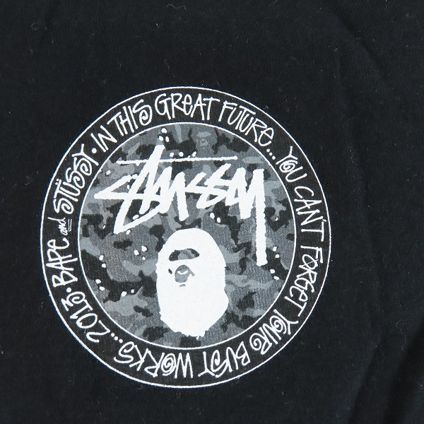 実際に弊社で買取させて頂いたSTUSSY×A BATHING APE/ステューシー×アベイシングエイプ カモプリント Tシャツ /Sの画像 4枚目