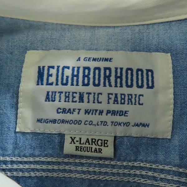 実際に弊社で買取させて頂いたNEIGHBORHOOD/ネイバーフッド HEADLIGHT/C-SHIRT.LS 長袖 シャンブレー シャツ  152AQNH-SHM01 /XLの画像 2枚目