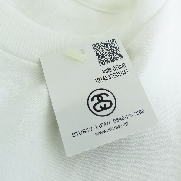実際に弊社で買取させて頂いたSTUSSY/ステューシー ワールドツアー プリントTシャツ 半袖カットソー ホワイト Mの画像 8枚目