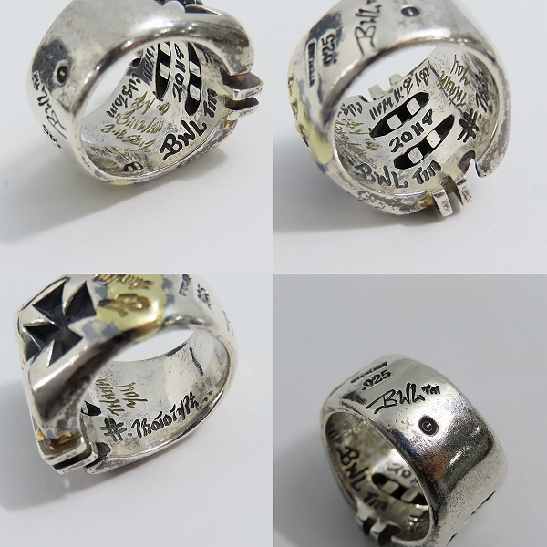 実際に弊社で買取させて頂いたBWL/Bill Wall Leather/ビルウォールレザー ダラー リング w/ゴールドサダー 24-26号の画像 6枚目