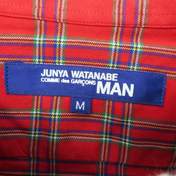 実際に弊社で買取させて頂いたJUNYA WATANABE COMME des GARCONS MAN/コムデギャルソンマン 2002SS him ham チェック柄ショートスリーブシャツ/WE-B055/Mの画像 2枚目