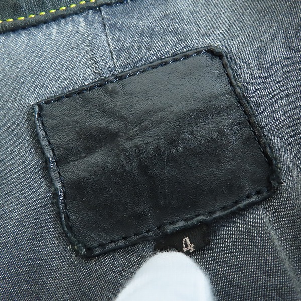 実際に弊社で買取させて頂いたISAMU KATAYAMA BACKLASH/バックラッシュ RIDE OR DIE ポーランドショルダーレザーイエローステッチジャケット 1529-05/XL(4)の画像 2枚目