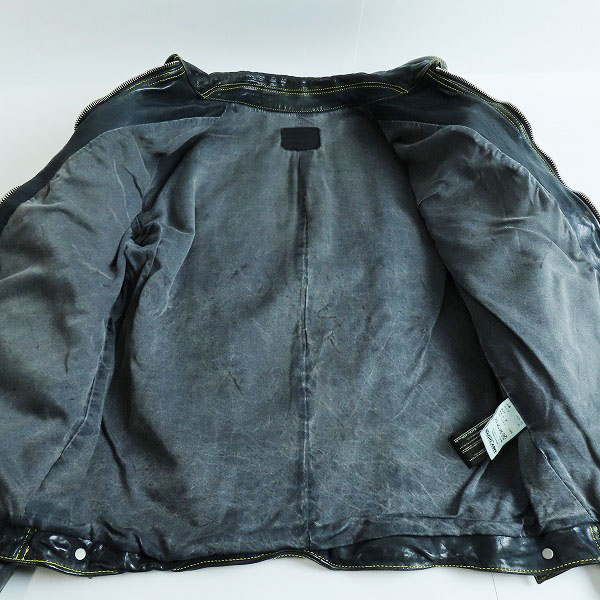 実際に弊社で買取させて頂いたISAMU KATAYAMA BACKLASH/バックラッシュ RIDE OR DIE ポーランドショルダーレザーイエローステッチジャケット 1529-05/XL(4)の画像 4枚目
