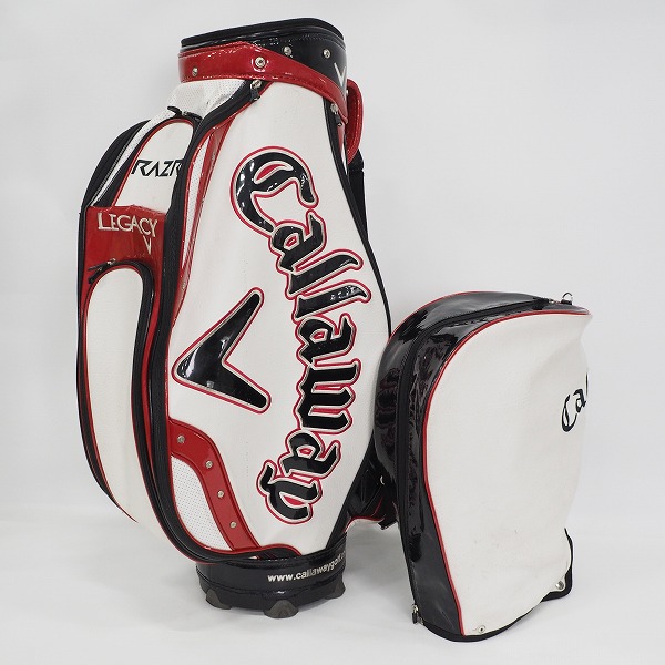 実際に弊社で買取させて頂いた【使用感有り】Callaway/キャロウェイ 5分割キャディバッグ ホワイトｘブラックｘレッドの画像 1枚目