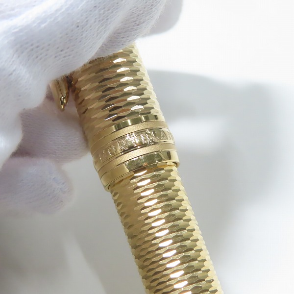 実際に弊社で買取させて頂いたMONT BLANC/モンブラン マイスターシュテュック ジオメトリー ソリテール ボールペン シャンパンゴールド の画像 4枚目