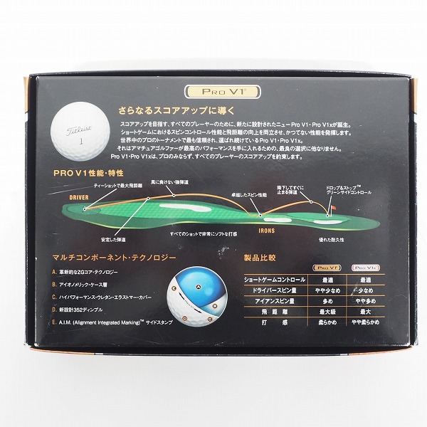 実際に弊社で買取させて頂いた【未使用/オウンネーム】Titleist/タイトリスト PRO V1 ゴルフボール ホワイト 1ダースの画像 4枚目