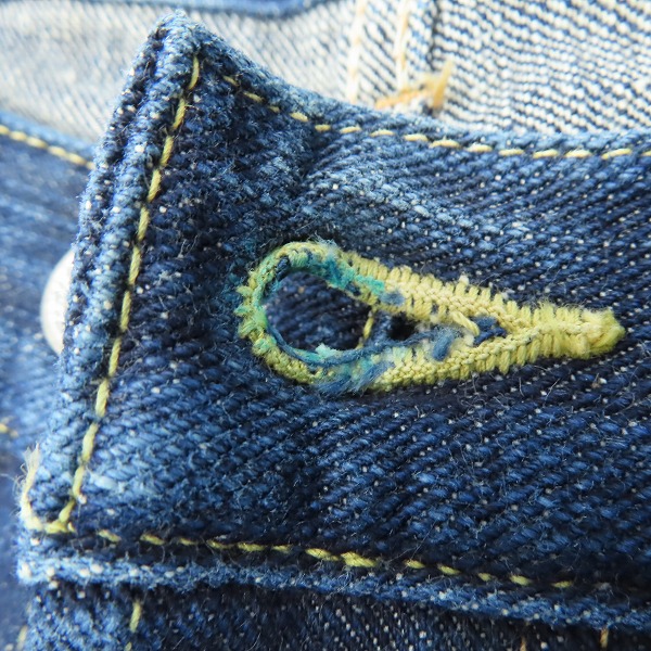 実際に弊社で買取させて頂いたSUGAR CANE/シュガーケーン 砂糖黍 琉球藍染 デニム SC40300N/W34の画像 7枚目