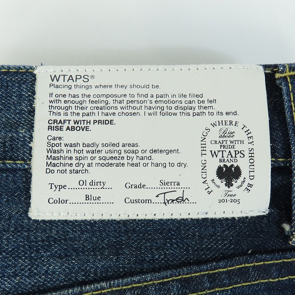 実際に弊社で買取させて頂いたWTAPS/ダブルタップス デニム パンツ ヴィンテージ加工 インディゴ 092LTDT-PTM02/Sの画像 6枚目