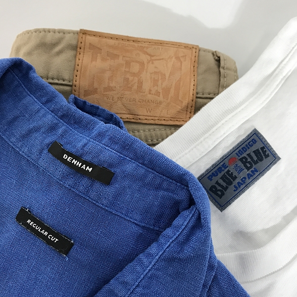 実際に弊社で買取させて頂いた【おまとめ】ハリウッドランチマーケット/ブルーブルー/デンハム 他 長袖シャツ/半袖Tシャツ/パンツ 等