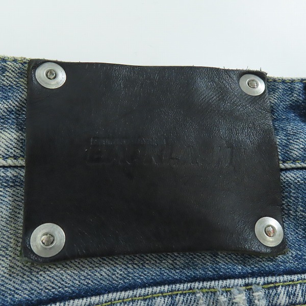 実際に弊社で買取させて頂いたISAMU KATAYAMA BACKLASH/イサムカタヤマバックラッシュ カンガルーレザー テーパード ストレッチデニム 1943-01/Lの画像 2枚目