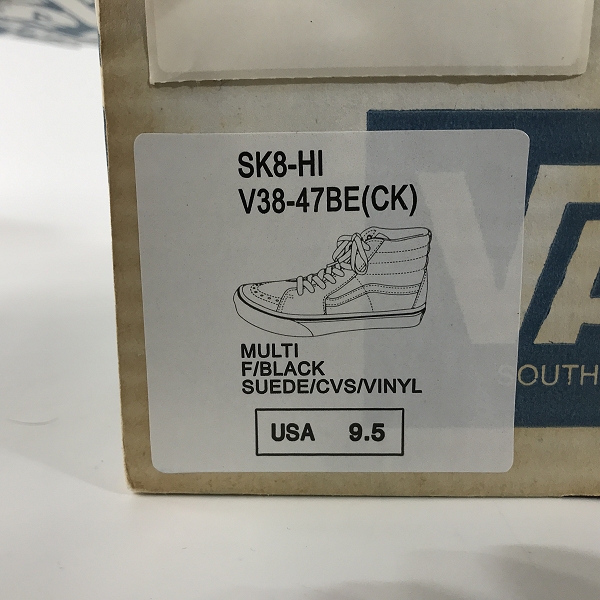 実際に弊社で買取させて頂いたVANS×BEAMS/バンズ×ビームス SK8-HI ハイカットスニーカー マルチカラー 30周年限定 V38-47BE/9.5の画像 8枚目