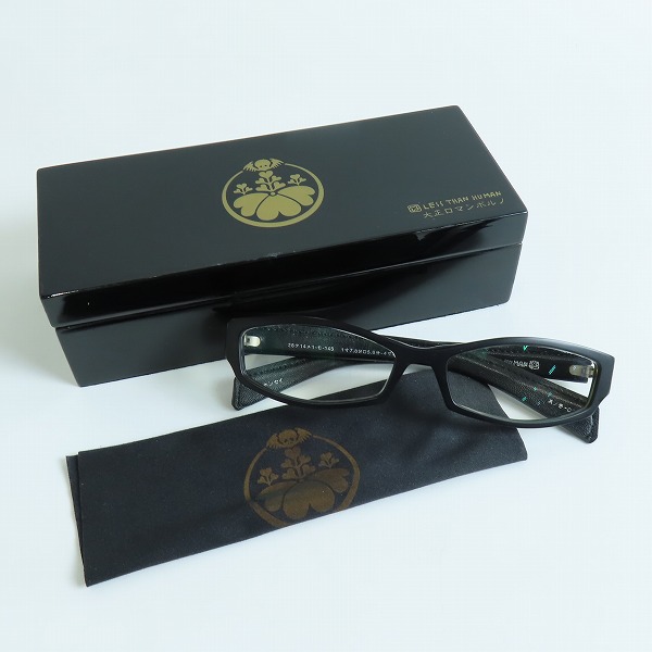 実際に弊社で買取させて頂いたless than human/レスザンヒューマン アイウエア/メガネフレーム テンプル 革ケース付の画像 9枚目