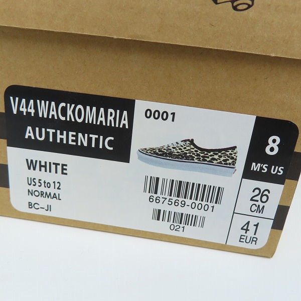 実際に弊社で買取させて頂いたVANS×WACKO MARIA/バンズ×ワコマリア V44 AUTHENTIC/オーセンティック レオパード 667569-0001/26の画像 8枚目