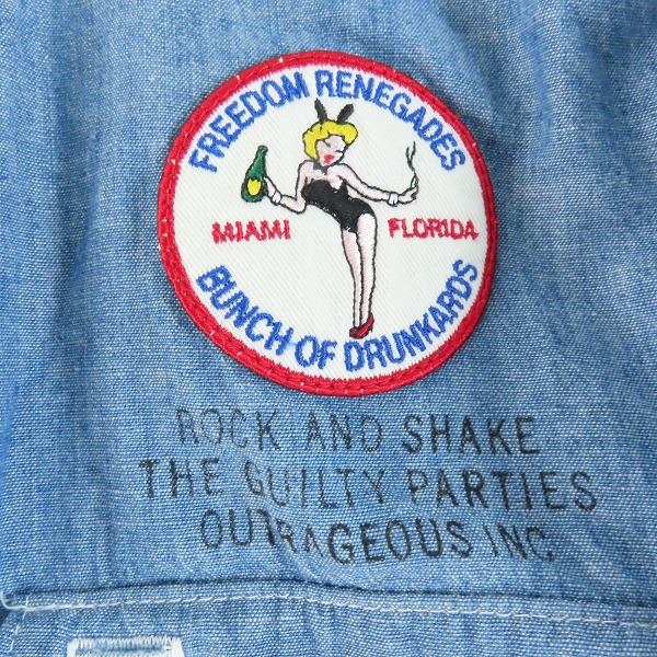 実際に弊社で買取させて頂いたWACKO MARIA/ワコマリア ROCKERS-TRIP シャンブレー ワークシャツ/Lの画像 4枚目