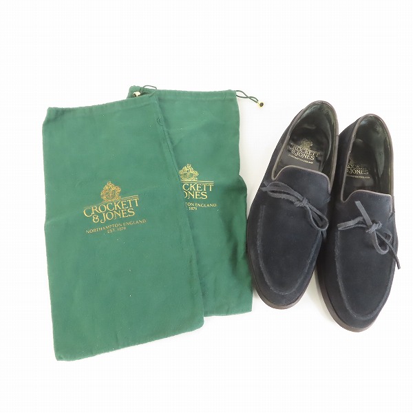 実際に弊社で買取させて頂いたCROCKETT&JONES/クロケット&ジョーンズ スエード リボン ローファー/8Eの画像 8枚目