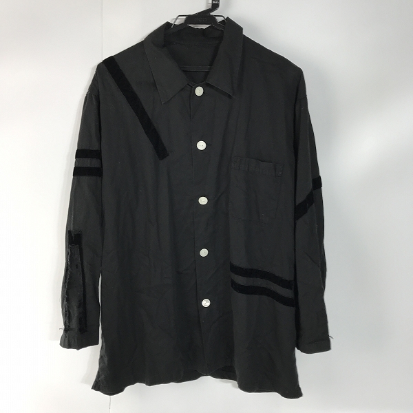 実際に弊社で買取させて頂いたNUMBER (N)INE/ナンバーナイン 黒タグ ハート涙 ベロアテープ シャツ/3