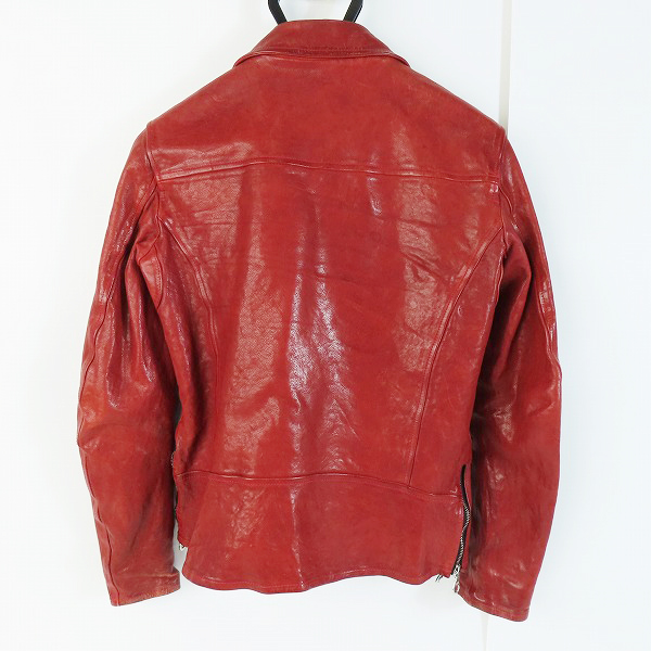 実際に弊社で買取させて頂いたBACKLASH/バックラッシュ イタリアンダブルショルダー 製品染め ダブルライダース 1254-02/Ｍの画像 1枚目