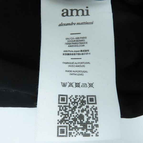 実際に弊社で買取させて頂いたami alexandre mattiussi/アミ アレクサンドルマテュッシ ハート刺繍 長袖Tシャツ ブラック/XSの画像 3枚目