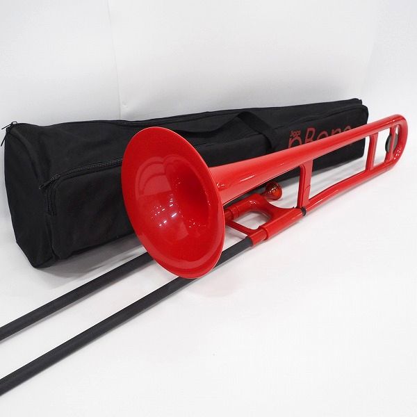 実際に弊社で買取させて頂いた★Jiggs pBONE/ピーボーン プラスチック製トロンボーン レッド ソフトケース付