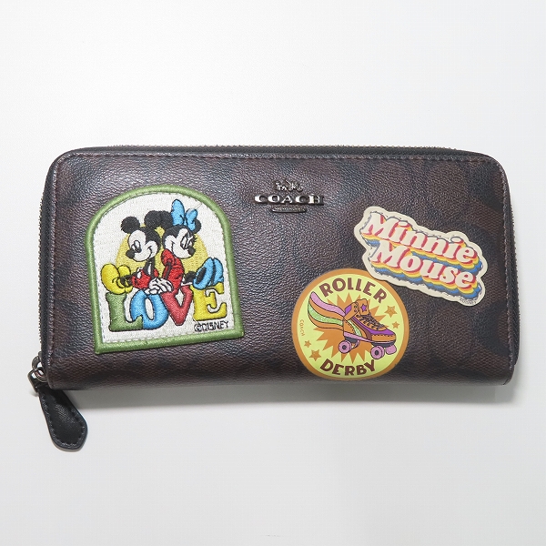 実際に弊社で買取させて頂いたCOACH×Disney/コーチ×ディズニー 長財布 シグネチャー柄 ワッペン刺繍 F31350