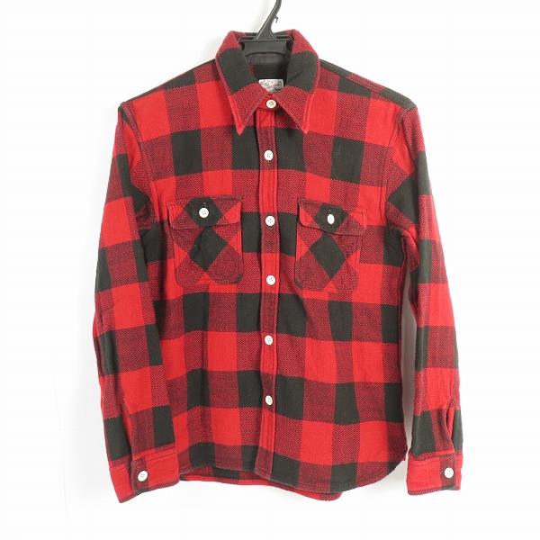 実際に弊社で買取させて頂いたTHE FLAT HEAD/フラットヘッド ブロックチェック 長袖シャツ/36