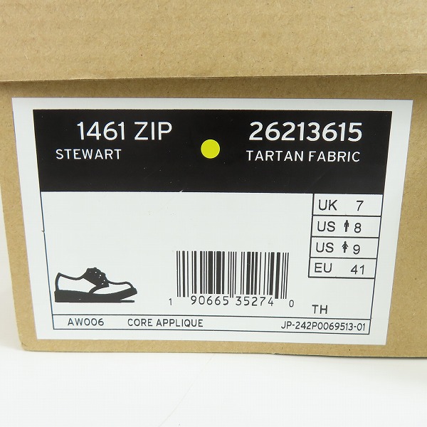 実際に弊社で買取させて頂いたDr.Martens/ドクターマーチン ZIP チェック 3ホール ブーツ 1461/UK7の画像 9枚目