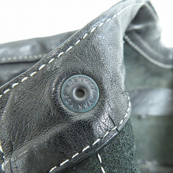 実際に弊社で買取させて頂いたBACKLASH/バックラッシュ ダブルショルダー カウレザー ステッチデザイン シングルライダースジャケット 935-02/1(S)の画像 5枚目