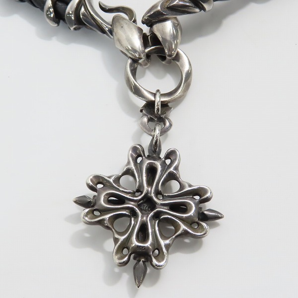 実際に弊社で買取させて頂いたGIGOR/ジゴロウ グリーククロスペンダント レザーネックレスの画像 2枚目