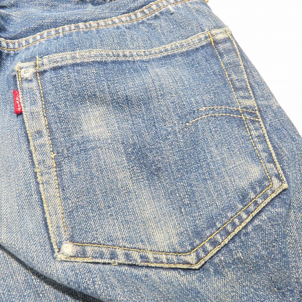 実際に弊社で買取させて頂いたリーバイス 501XX 47-50年ドーム型ツープロング/均等V/片面ビッグE/隠しリベット/Vステッチ 革パッチ ヴィンテージデニムの画像 7枚目